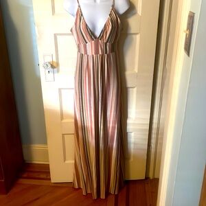 Light Coral striped maxi dress size M